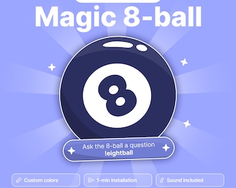 Interactive Magic 8 Ball Twitch Widget: Animated Streaming Overlay (Digital Download, PDF Guide Included)
