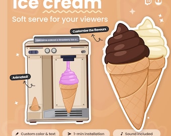 Interactive Twitch Ice cream Widget - Customizable Animated Twitch Overlay