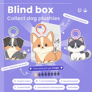 Twitch Dog Blind Box Widget: Animated Overlay, Channel Point Trigger