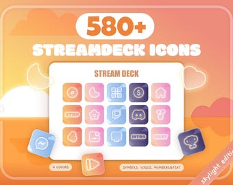 Sunset 4 styles Streamdeck warm tone icons Icons: 430+ Cherry Blossom Twitch Assets (Digital Download)
