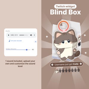 Twitch Cat Blind Box Widget – Twitch animated overlay | Channel Point & Command Triggered | Collectibles | OBS + StreamElements
