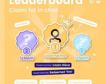 Animated Twitch Leaderboard Overlay: Interactive Stream Widget (Digital Download