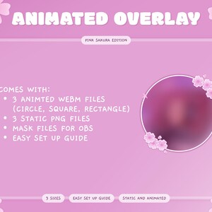 Pink Sakura Animated Webcam Overlay – Cherry Blossom Twitch Overlay for Streamers | Aesthetic Stream Assets, Twitch Setup, Streaming Decor