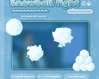 Interactive Snowball Fight Twitch Widget | Christmas Winter Animated Overlay