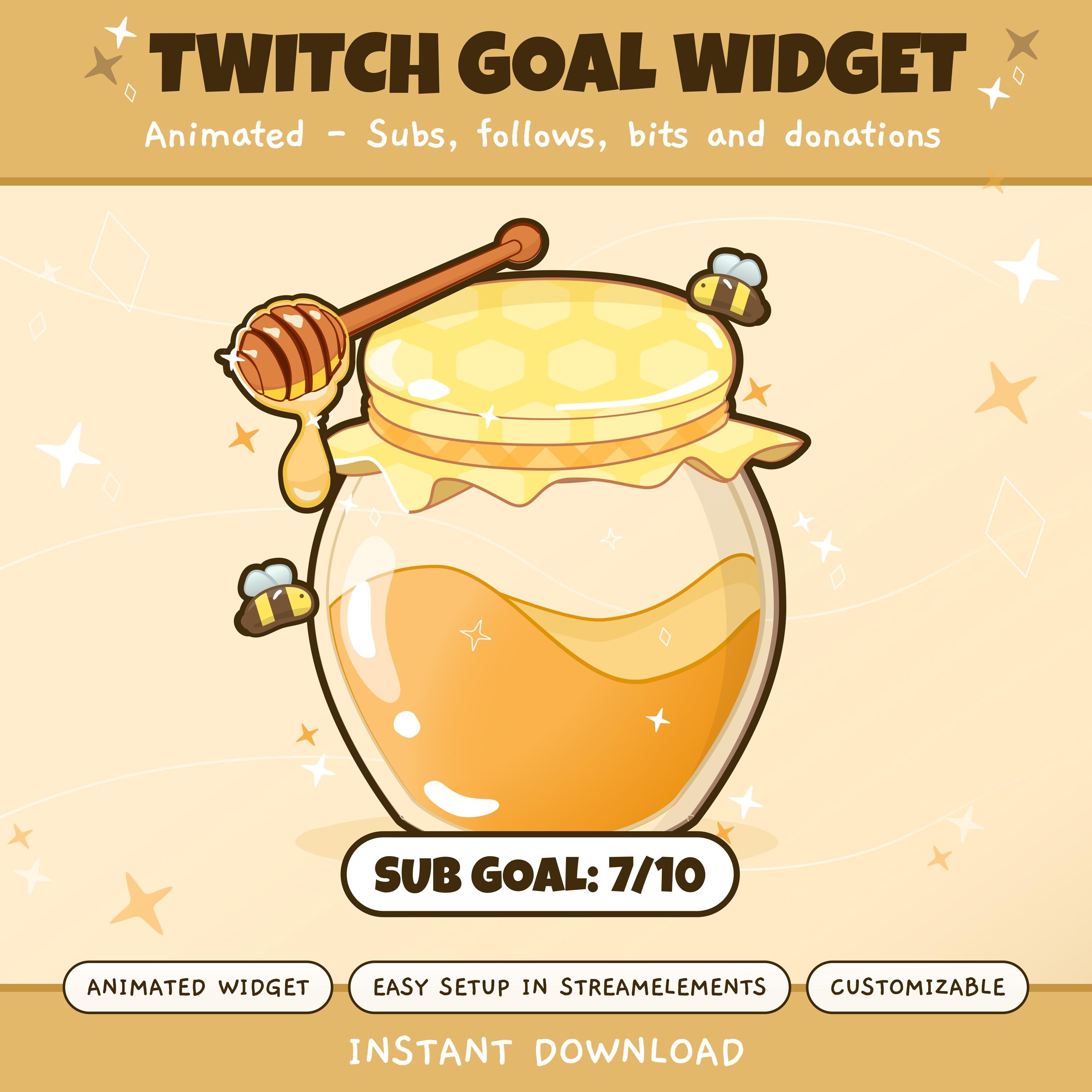 Animated Honey Jar Twitch Goal Widget: Cottagecore Stream Overlay ...