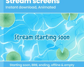 Animated Twitch Stream Screens: Cozy Koi Pond Overlay Bundle (MP4 Downloadable Files)