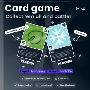 Animated Twitch Card Game Widget: Custom Battle Overlay (StreamElements Digital Download