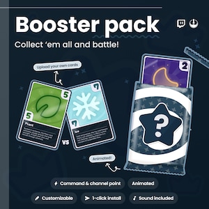 Twitch Widget Card Game (TCG): Öppna boosters, samla kort och slåss - VTuber-varningar