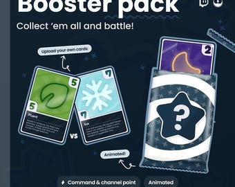 Twitch Widget Card Game (TCG): Open boosters, collect cards and battle - VTuber alerts