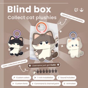 Twitch Cat Blind Box Widget – Twitch animated cat overlay | Channel Point & Command Triggered | Collectibles | OBS + StreamElements