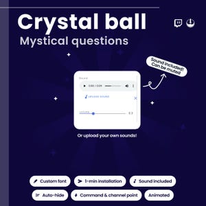 Magic Crystal Ball Twitch Widget | Channel Points or Chat Command Animated Overlay | Animated Viewer Interaction | OBS/StreamElements