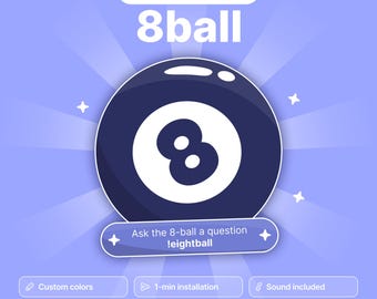 Interactive 8 Ball Twitch Widget Game: Animated VTuber Streaming Overlay (Digital Download)