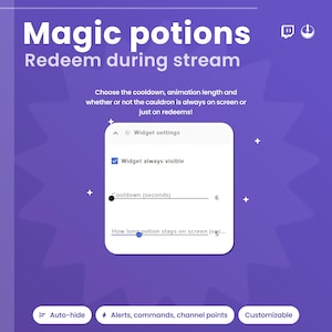 Twitch Potion Animation Widget – Interactive Witch Cauldron for StreamElements | Animated Overlay for Channel Points, Subs, Bits & More!