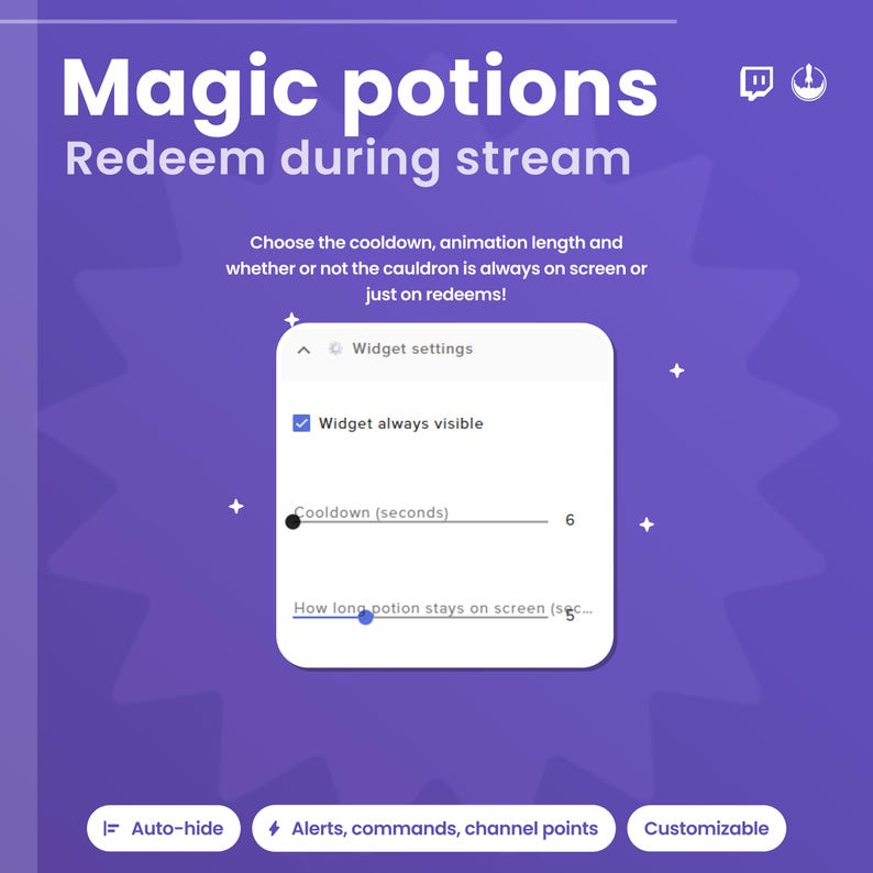 Twitch Potion Animation Widget – Interactive Witch Cauldron for StreamElements | Animated Overlay for Channel Points, Subs, Bits & More!