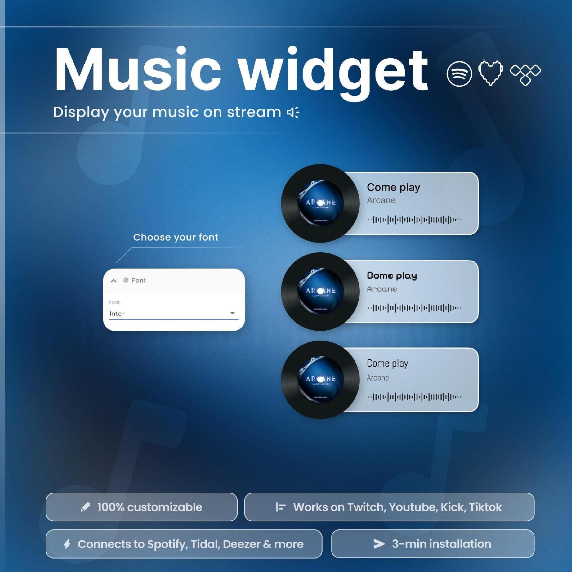 Animated Music Spotify Widget: CD Overlay for Twitch, Youtube, Tiktok ...