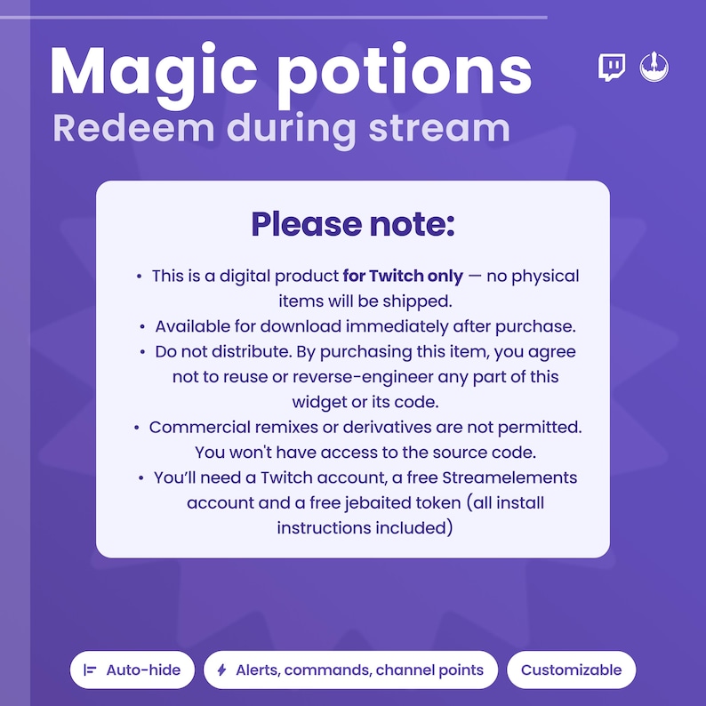 Twitch Potion Animation Widget – Interactive Witch Cauldron for StreamElements | Animated Overlay for Channel Points, Subs, Bits & More!