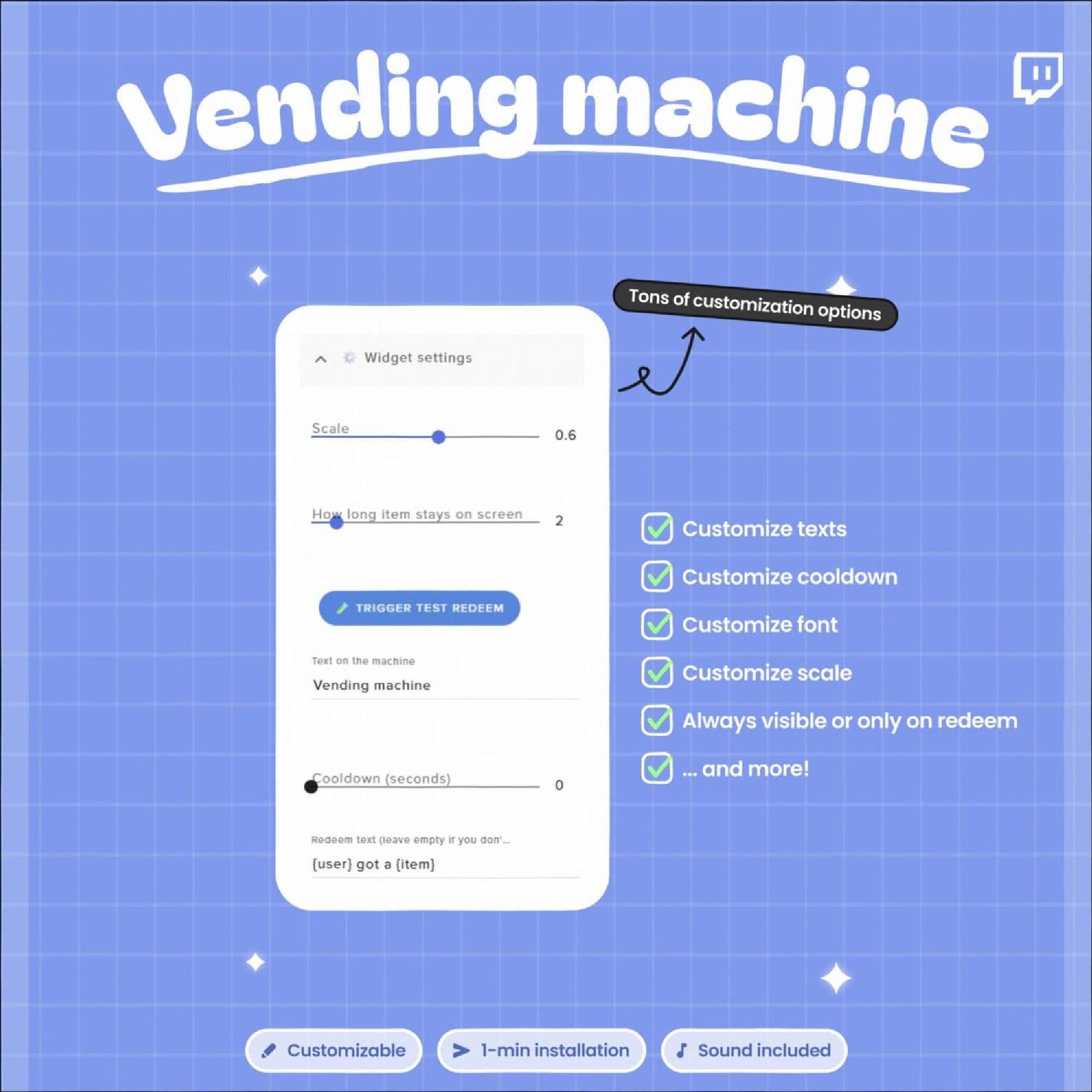 Custom Vending Machine Twitch Widget - Interactive & Animated Stream ...