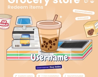 Interactive Twitch Shop Twidget: Animated Customizable cashier vtuber overlay