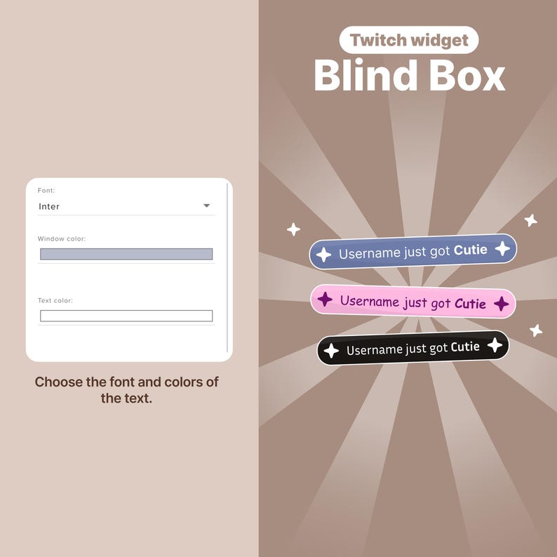 Twitch Cat Blind Box Widget – Twitch animated overlay | Channel Point & Command Triggered | Collectibles | OBS + StreamElements