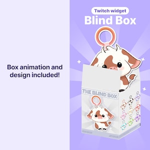 Twitch Cow Blind Box Widget: Animated Stream Overlay (Digital download)