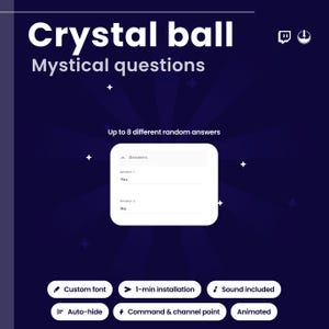 Magic Crystal Ball Twitch Widget | Channel Points or Chat Command Animated Overlay | Animated Viewer Interaction | OBS/StreamElements