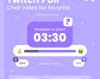 Interactive Twitch Poll Widget | Chat Voting Overlay | Animated Emoji Poll Timer for Streamers | Q&A