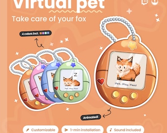 Animated Pixel Art Twitch Fox Pet Widget: Twitch Stream Overlay