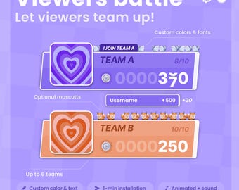 Twitch Team Competition Widget | StreamElements Overlay | Custom Stream Engagement Tool | Viewer Teams