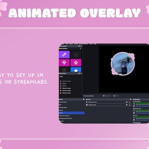 Pink Sakura Animated Webcam Overlay – Cherry Blossom Twitch Overlay for Streamers | Aesthetic Stream Assets, Twitch Setup, Streaming Decor