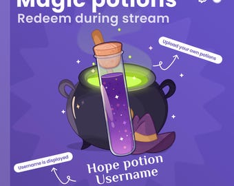 Halloween Twitch Potion Widget, Interactive Cauldron Widget: VTuber Asset Animated Stream Overlay (Instant Download)