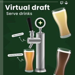 Interactive Draft Beer Widget - Customizable Animated Stream Overlay - Tavern VTuber (Digital Download)