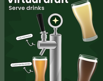 Widget interattivo per birra alla spina - Overlay di streaming animato personalizzabile - Tavern VTuber (download digitale)
