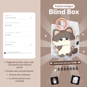 Twitch Cat Blind Box Widget: Animated Stream Overlay (Digital download)