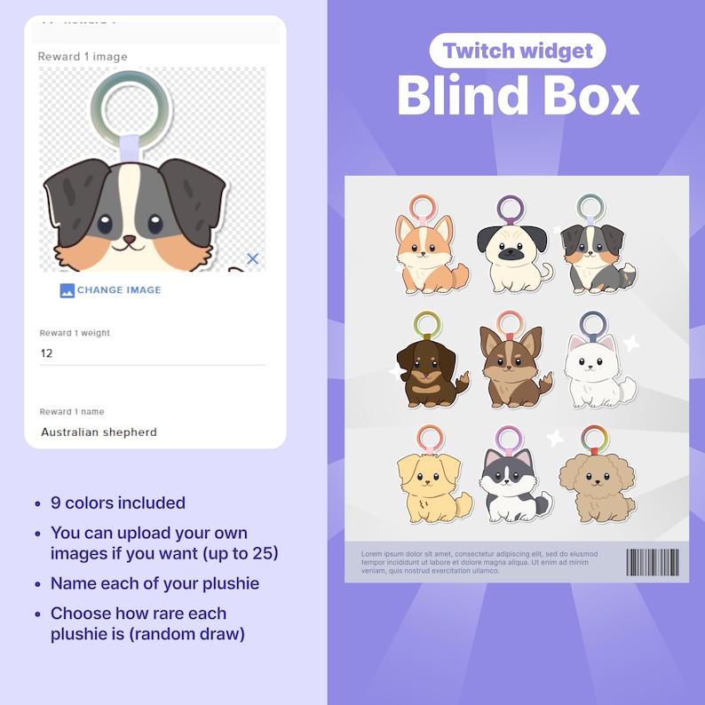 Twitch Dog Blind Box Widget: Animated Overlay, Channel Point Trigger