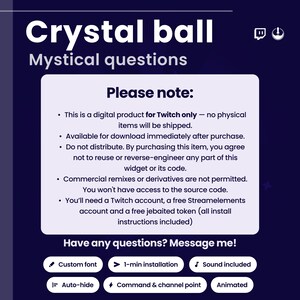 Magic Crystal Ball Twitch Widget | Channel Points or Chat Command Animated Overlay | Animated Viewer Interaction | OBS/StreamElements