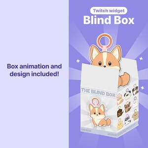 Dog Blind Box Twitch Widget – Twitch animated dog overlay | Channel Point & Command Triggered | Collectibles | OBS + StreamElements