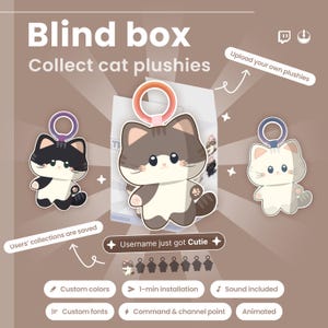 Twitch Cat Blind Box-widget: geanimeerde stream-overlay (digitale download)