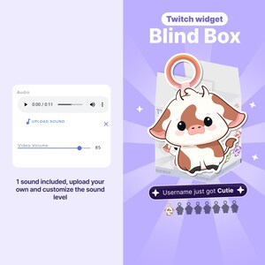 Twitch Cow Blind Box Widget: Animated Stream Overlay (Digital download)