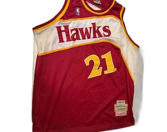 Camiseta Mitchell & Ness Hardwood Classics de Dominique Wilkins #21 de los Atlanta Hawks