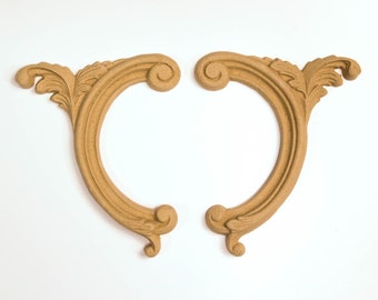 Wooden Decoration set 2 pieces 14 Χ 8.5 cm - Bending model - Flexible - Wood decoration - Wooden Furniture Moulding