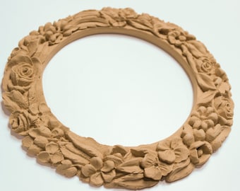 Wreath of Flowers 24 Χ 24 cm - Bending model - Flexible - Wood decoration - Wooden Furniture Moulding