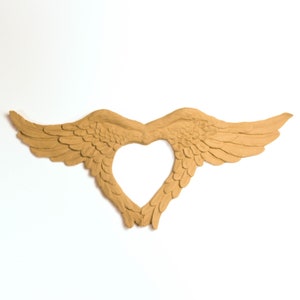 Wing Heart Frame 38 Χ 19 cm - Bending model - Flexible - Wood decoration - Wooden Furniture Moulding