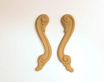 Wooden Decoration set 2 pieces 10.5 Χ 2.5 cm - Bending model - Flexible - Wood decoration - Wooden Furniture Moulding