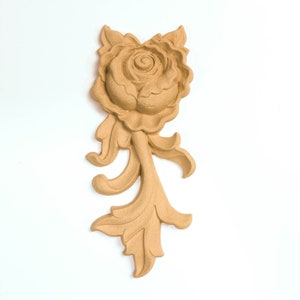3 pieces Flower 14.5 Χ 6 cm - Bending model - Flexible - Wood decoration - Wooden Furniture Moulding
