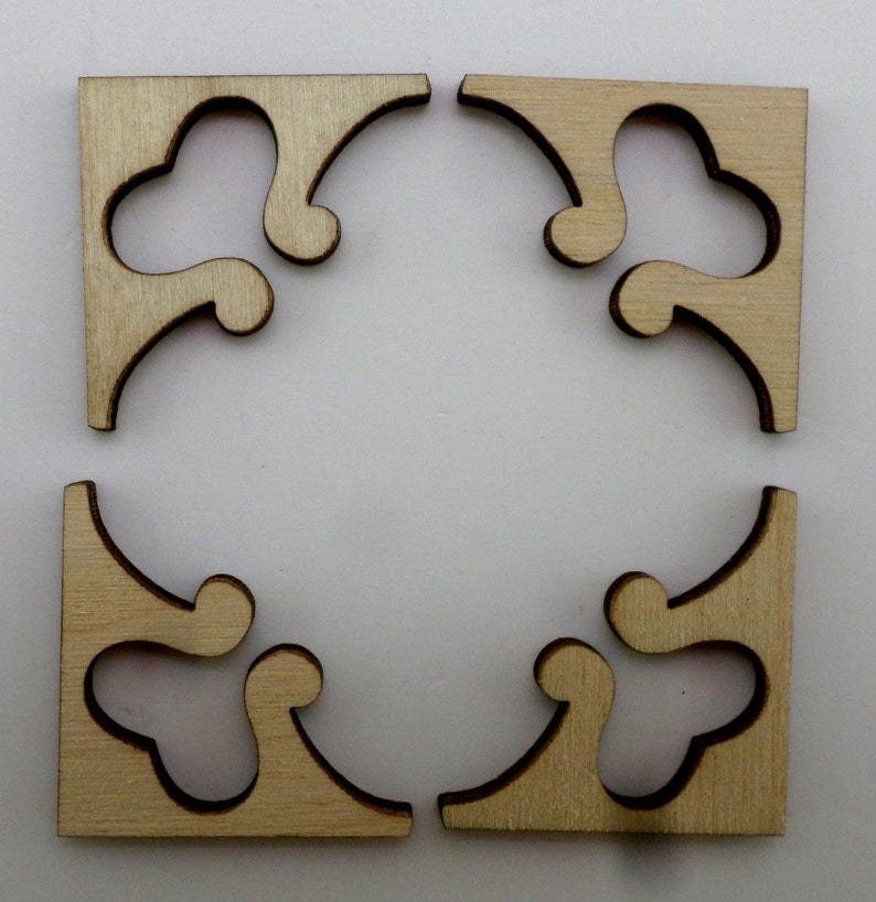Wooden Corners Set of 4 Pieces Embellishments for Journals, Notebooks
