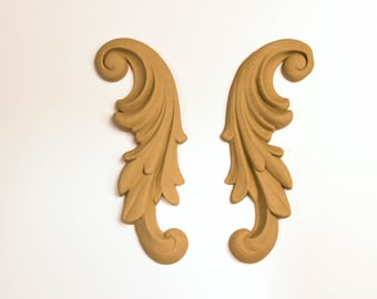 Wooden Decoration set 2 pieces 12 Χ 5 cm - Bending model - Flexible - Wood decoration - Wooden Furniture Moulding