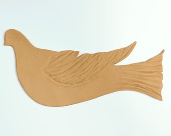 Wood Carved Decorative Dove 23 Χ 11 cm - Bending model - Flexible - Wood decoration - Wooden Furniture Moulding
