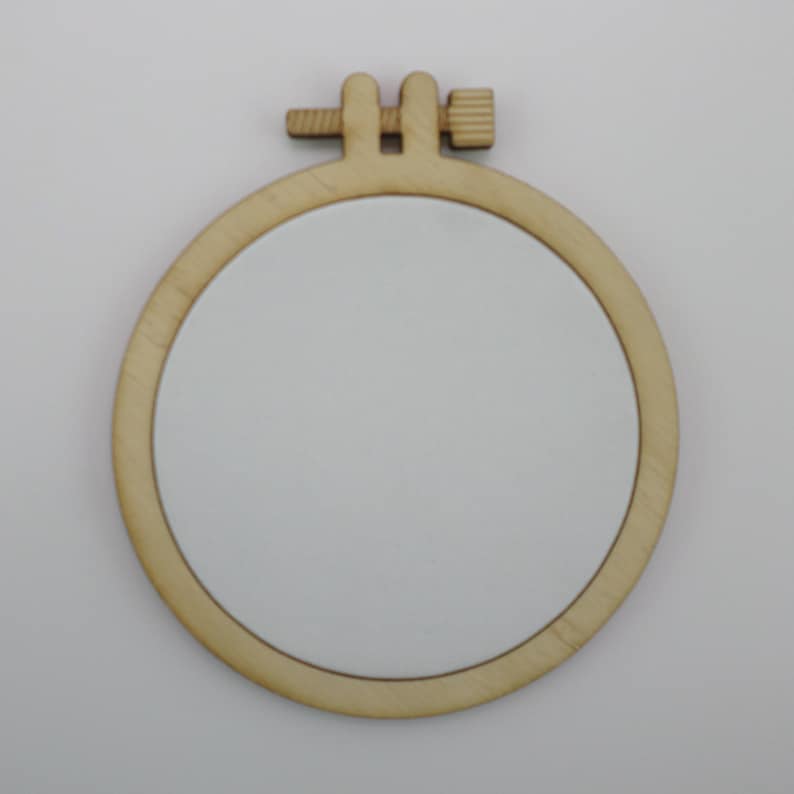 4/' inches Laser cut embroidery hoop with quality canvas for painting 10 cm