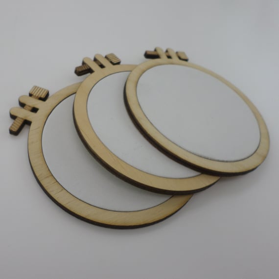 4/' inches Laser cut embroidery hoop with quality canvas for painting 10 cm