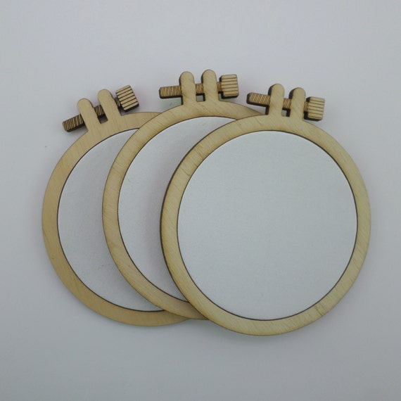 4/' inches Laser cut embroidery hoop with quality canvas for painting 10 cm